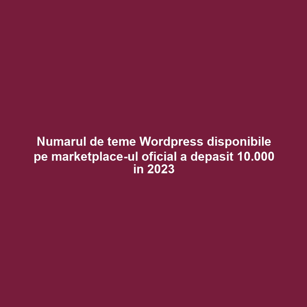 Numarul de teme Wordpress disponibile pe marketplace-ul oficial a depasit 10.000 in 2023